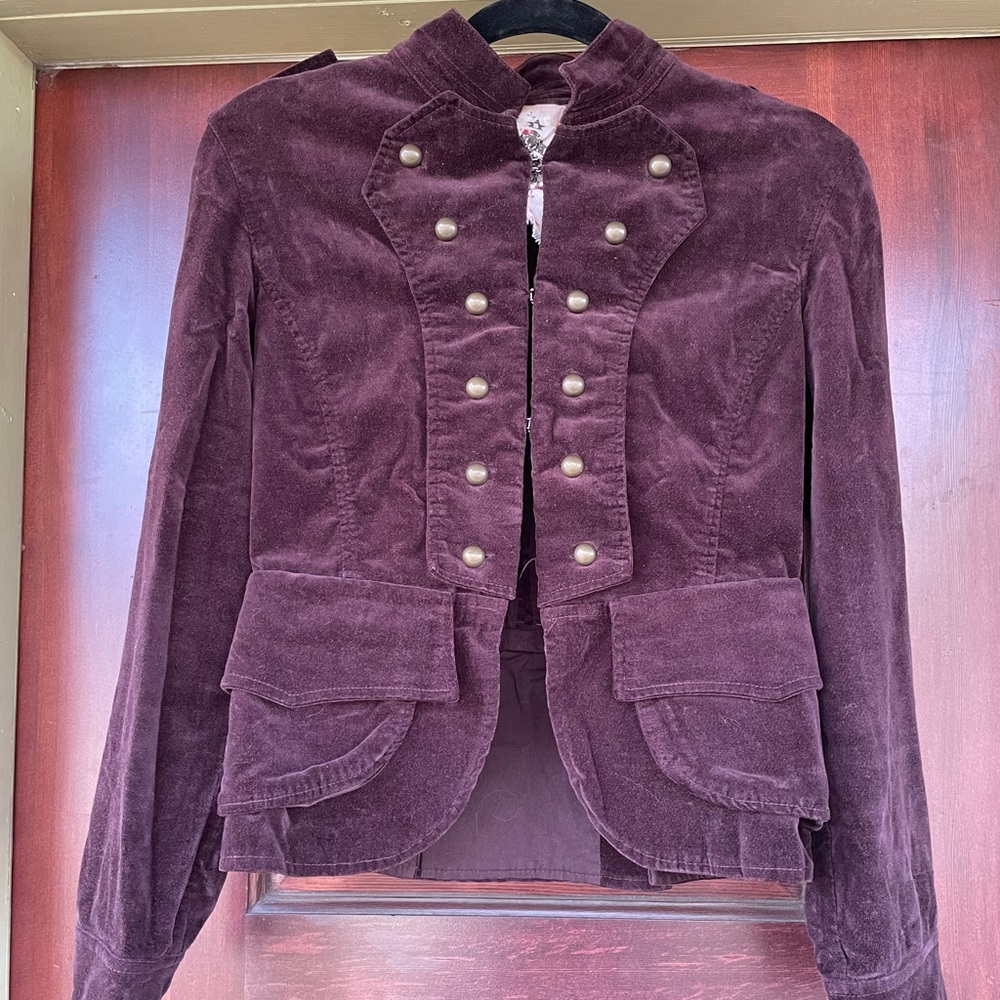 Sargent Peppers Cirque Velour Jacket Burgundy Small